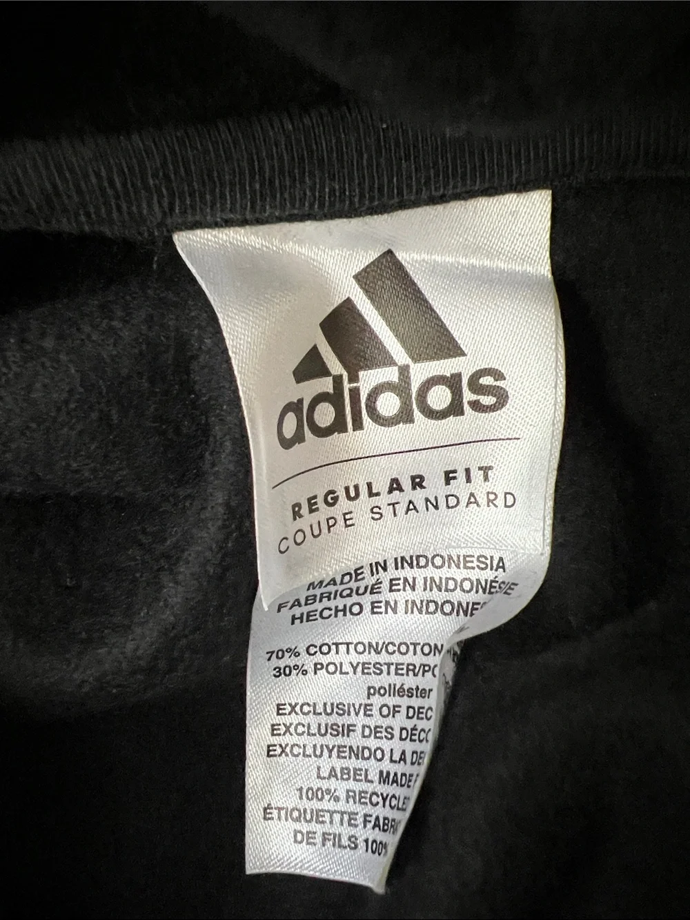 Adidas Script Black Metallic Sweatshirt Hoodie Size L - Picture 10 of 11